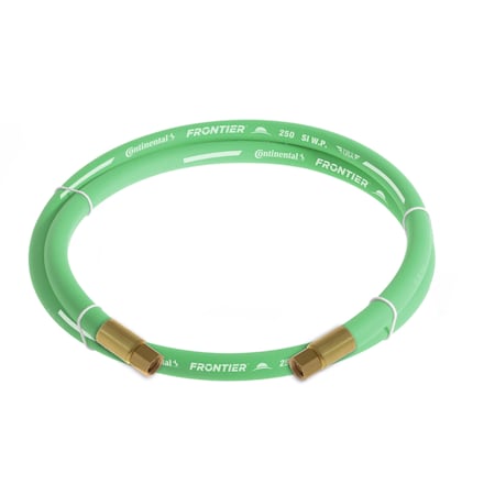 Continental 3/8" x 10' Green EPDM Rubber Air Hose, 300 PSI, 3/8" FNPSM x FNPSM HZG03830-10-41
